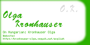 olga kronhauser business card